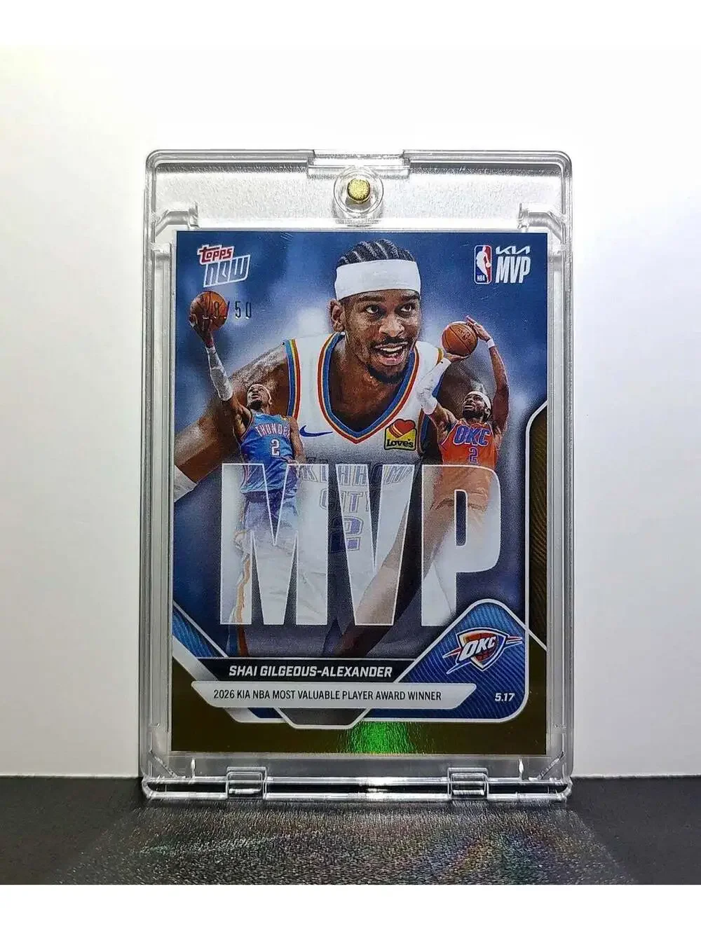 Shai Gilgeous-Alexander 2025-26 Topps MVPA Most Valuable Player 18/50 Gold Card